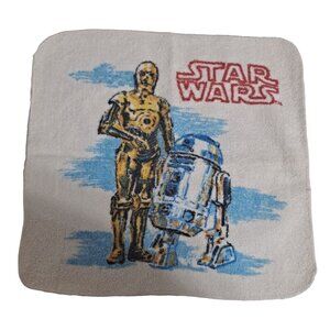 Vintage Star Wars Washcloth R2D2 C3-PO Movie 1970s Cutter 12 x 11 Pop Culture